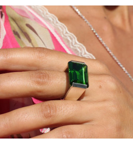 bague obsidienne verte