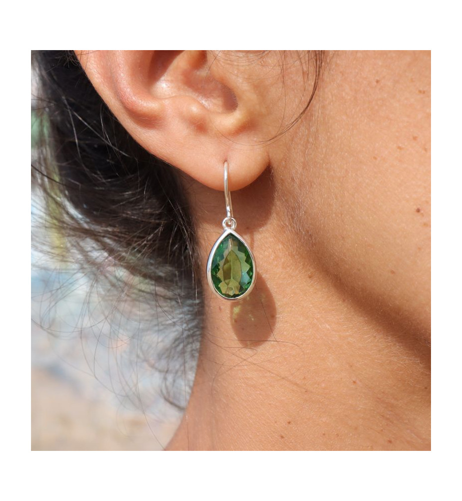 boucles obsidienne verte