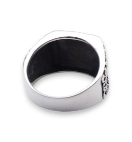 bague homme argent onyx as de pique