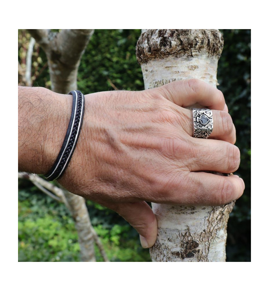 chevaliere homme onyx