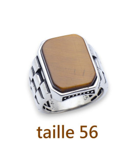 bague homme argent oeil de tigre