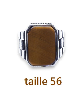 bague homme pierre marron