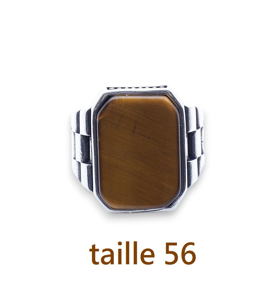 bague homme pierre marron