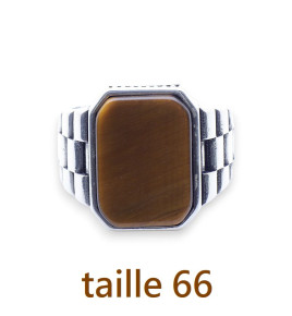 bague homme avec pierre oeil de tigre