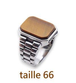 bague oeil de tigre homme