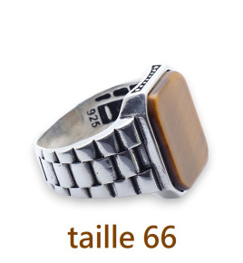 bague oeil de tigre pour homme