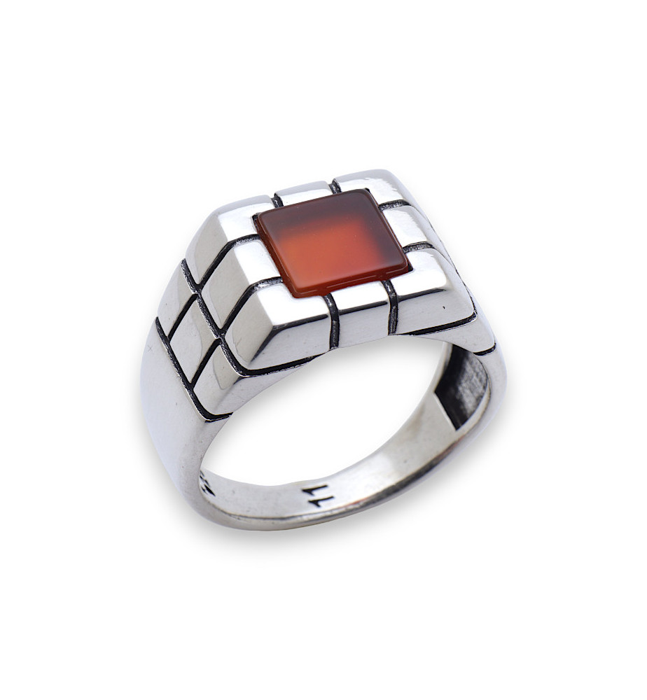 bague homme cornaline