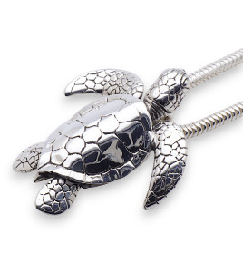 lourd pendentif argent tortue