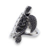 bague tortue argent