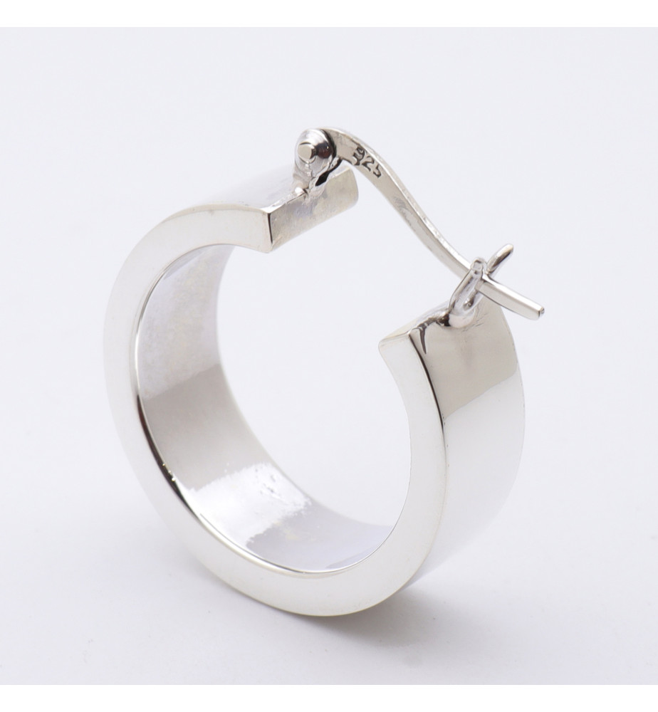 Boucles D'Oreilles Créoles En Argent 925 - Modèle M632 - Occasion Argenté