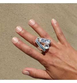 bague cyanite bleue