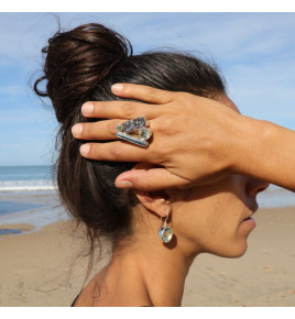 bague opale bleue d'australie