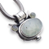 pendentif argent et pierre verte