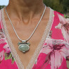 pendentif argent prehnite verte
