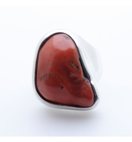 bague argent pierre rouge