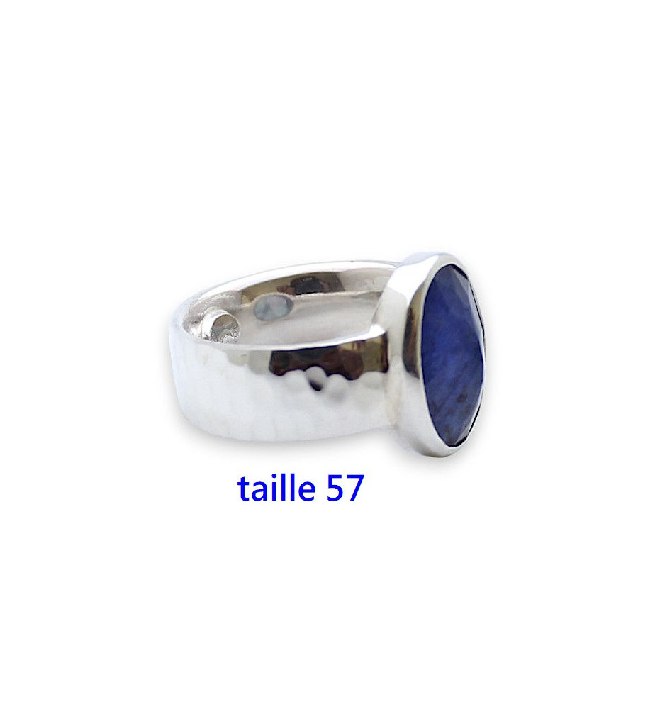 bague argent saphir femme