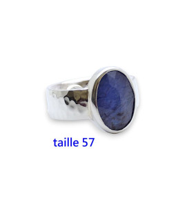 bague argent saphir