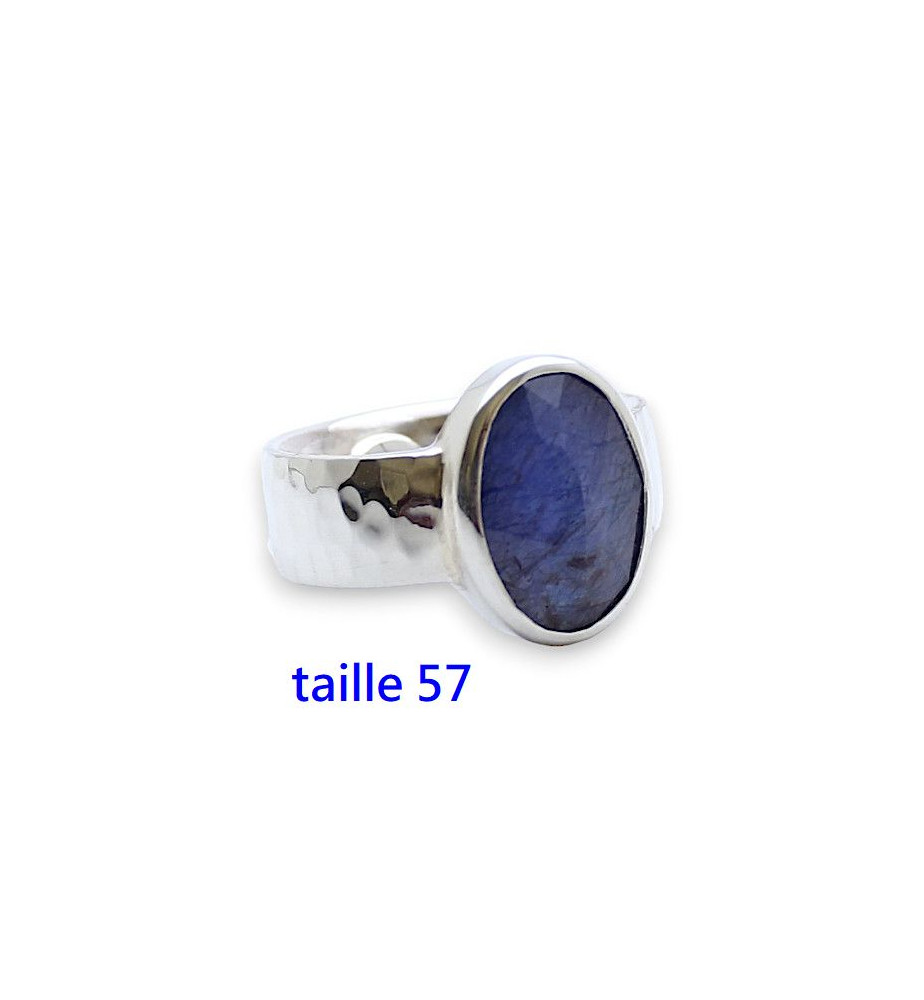 bague argent saphir