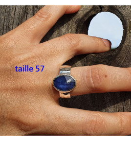 bague femme argent saphir bleu