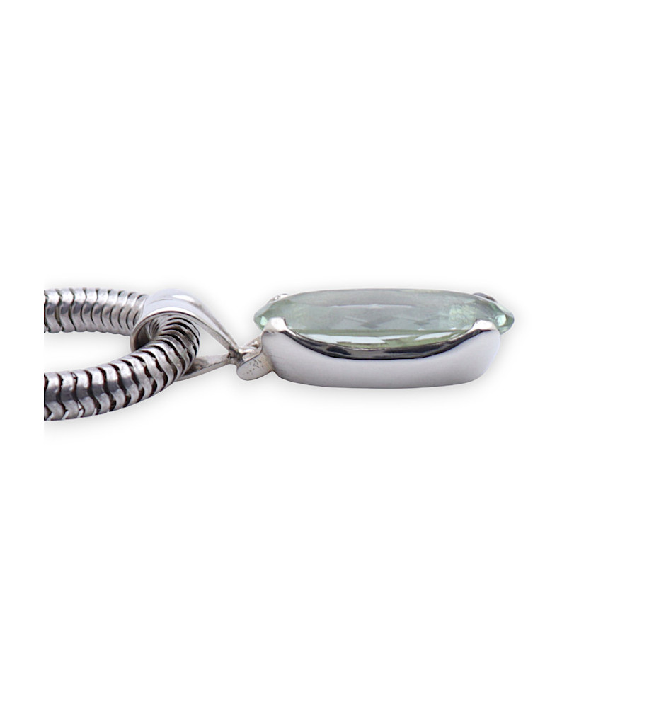 pendentif argent 925 et prasiolite