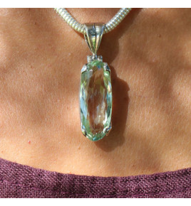prasiolite pendentif argent
