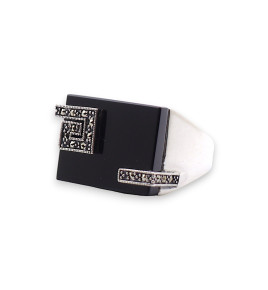 bague onyx argent femme