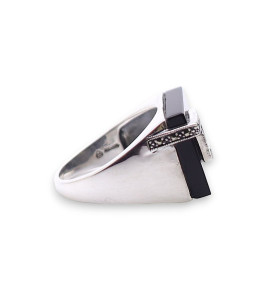 bague onyx noir femme