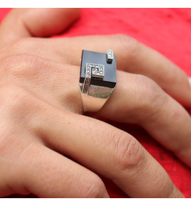 bague onyx noir style art deco