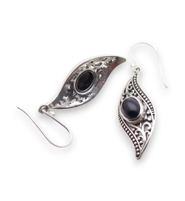 boucles d'oreilles onyx noir