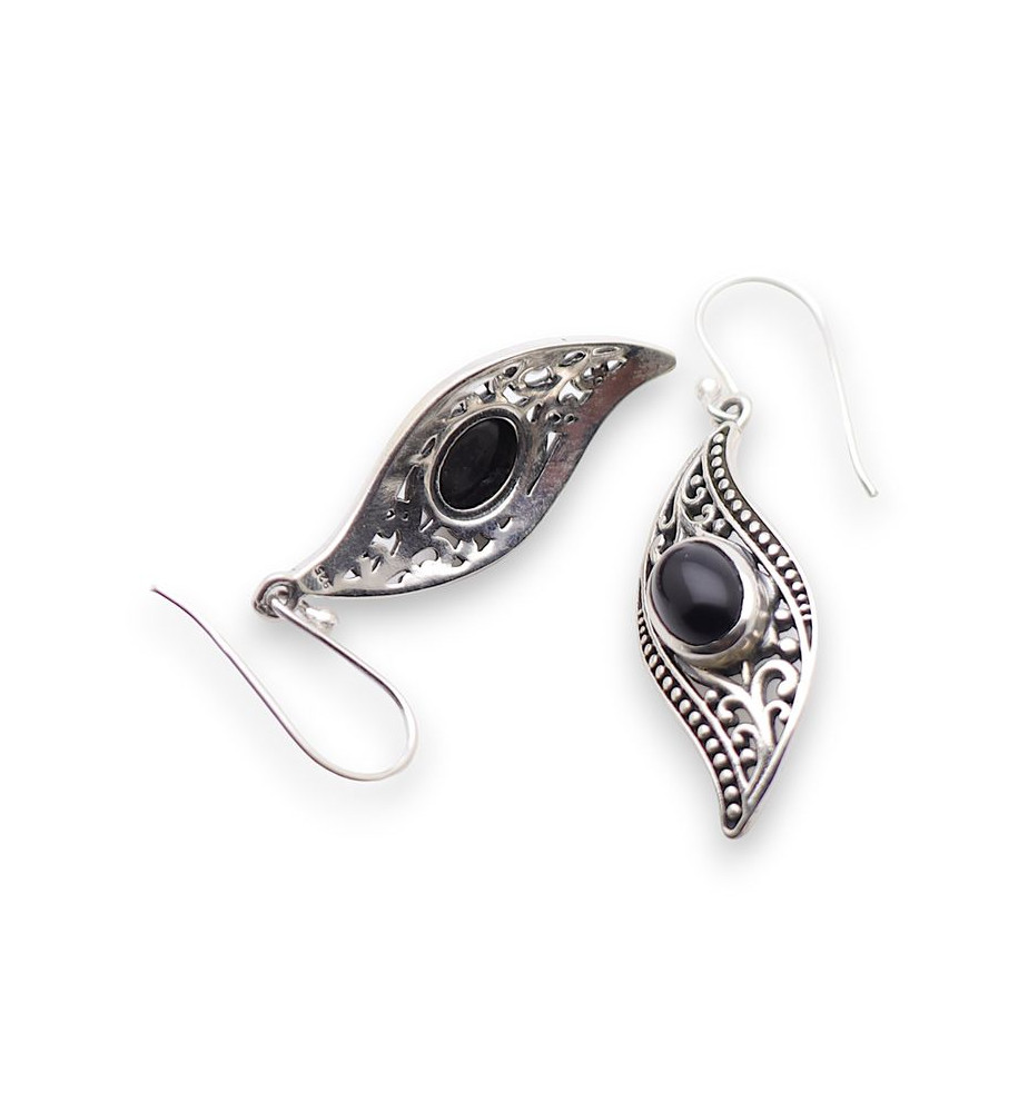 boucles d'oreilles onyx noir