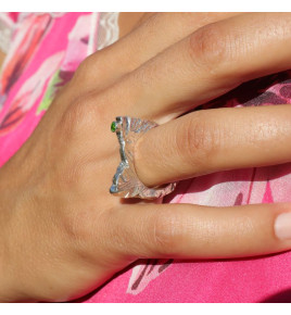 bague péridot argent