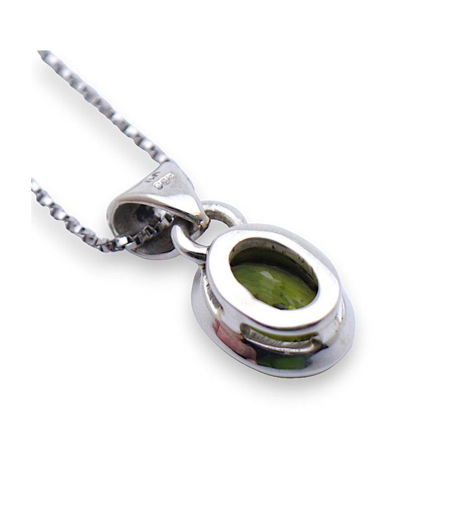 pendentif argent pierre verte