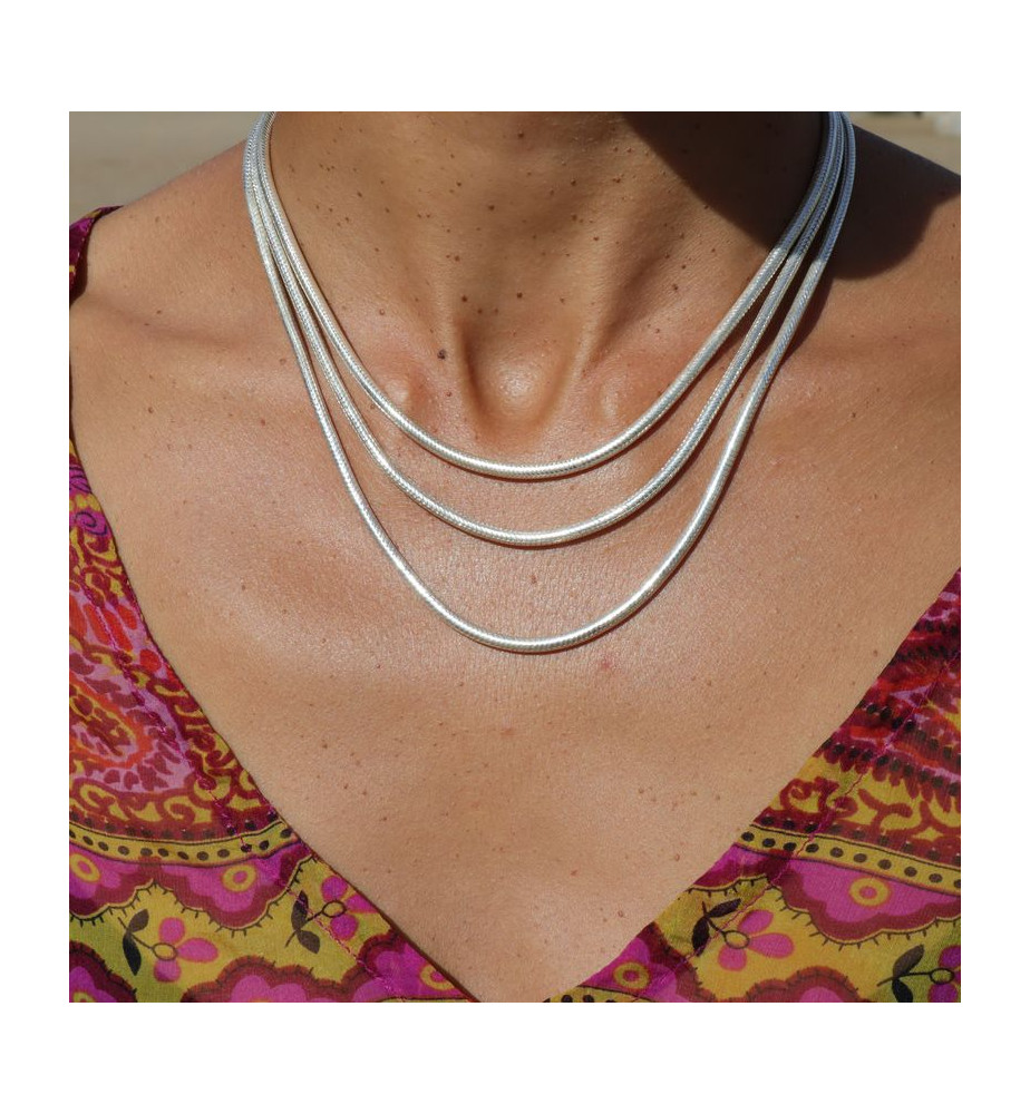 chaine argent serpent