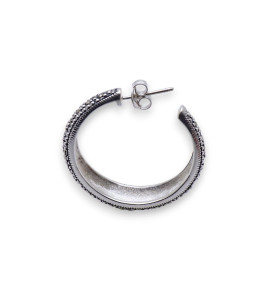 créoles argent marcassite