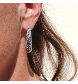 créoles argent marcassite femme