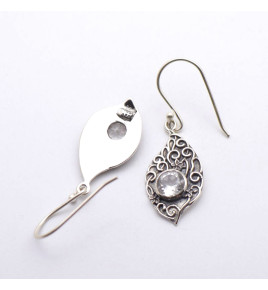 boucles d'oreilles cristal de roche bijoux