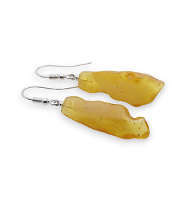 boucles d'oreilles ambre et argent