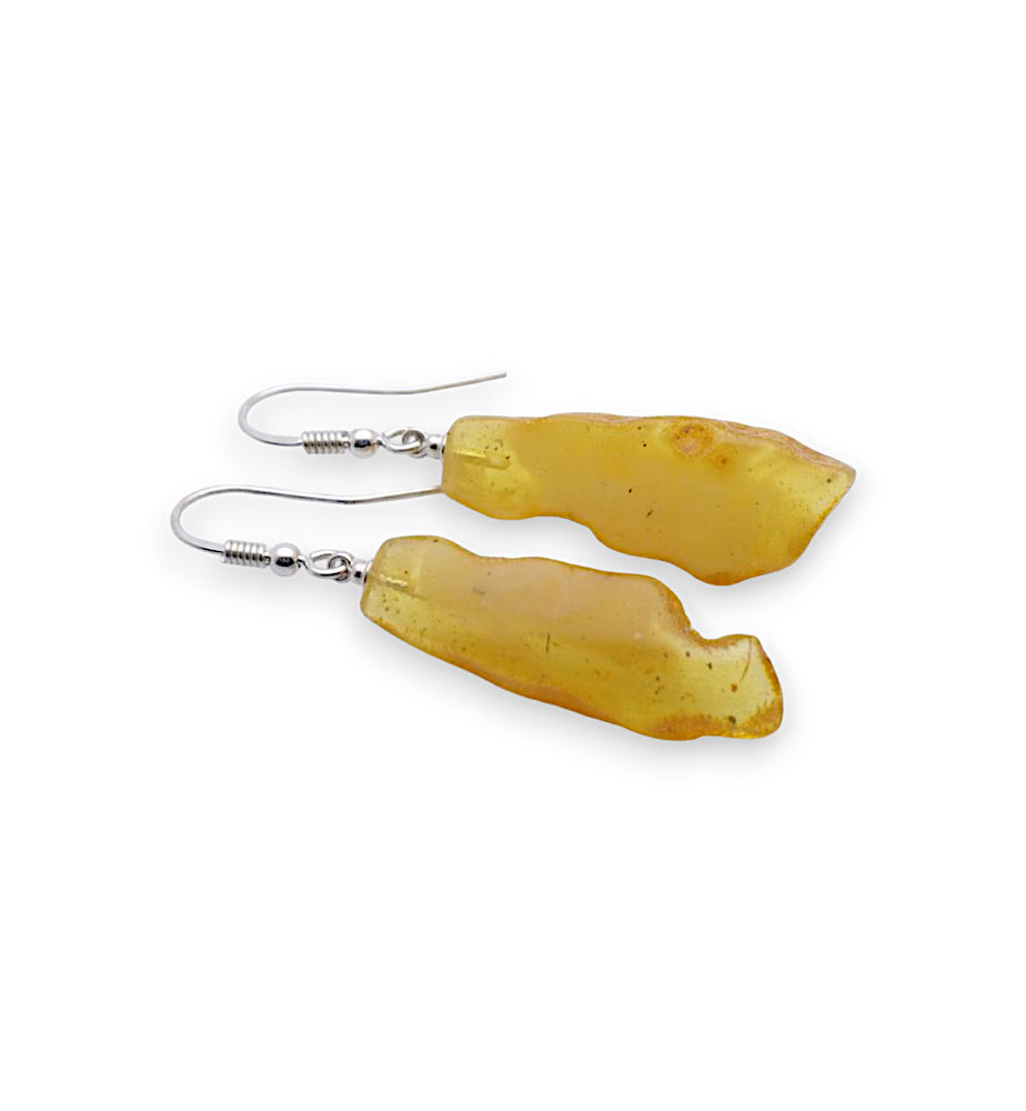 boucles d'oreilles ambre et argent