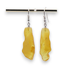 boucles d'oreilles ambre jaune