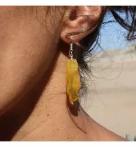 boucles d'oreilles ambre et argent