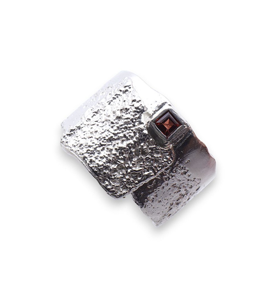 bague argent pierre grenat