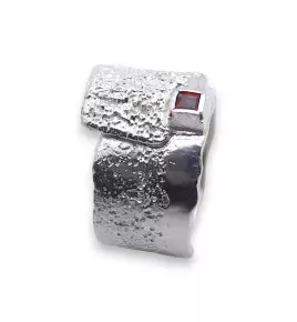 bague argent massif grenat