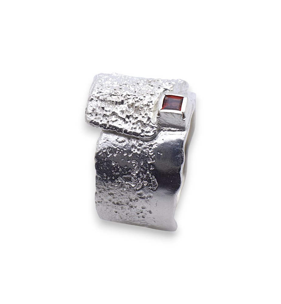 bague argent massif grenat