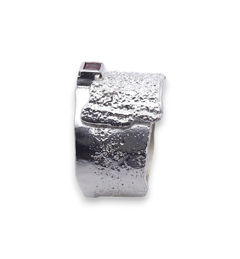 bague argent avec pierre grenat