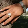 bague grenat argent