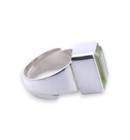 bague pierre verte argent