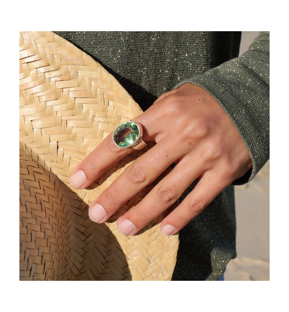 bague obsidienne argent