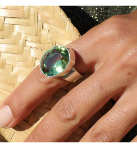 bague obsidienne verte