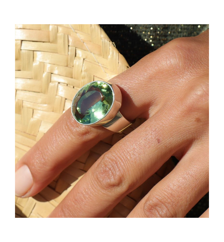 bague obsidienne verte