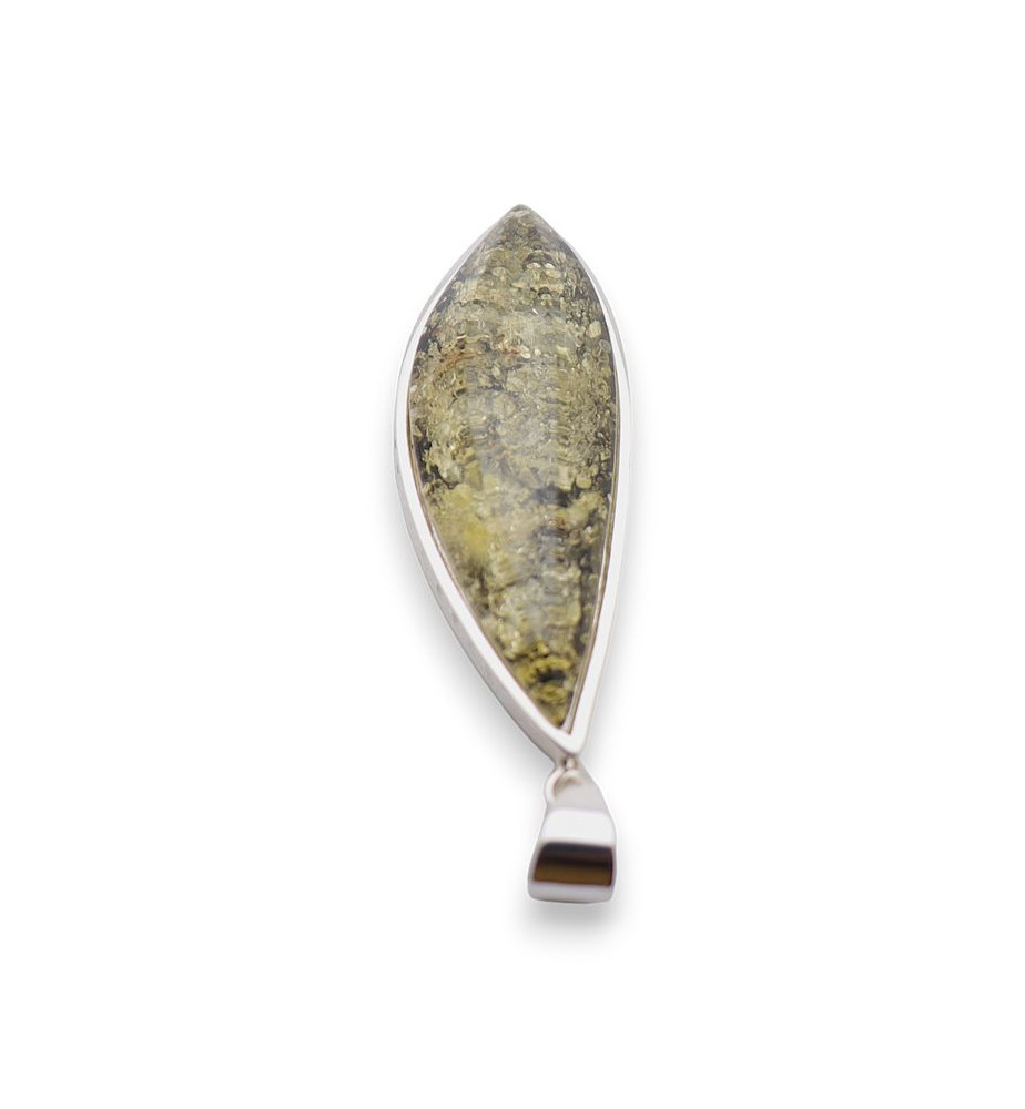 pendentif ambre vert